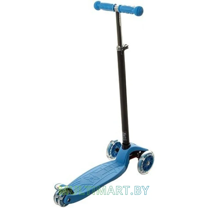 Самокат QD Scooter Maxi BL голубой, светящиеся колёса